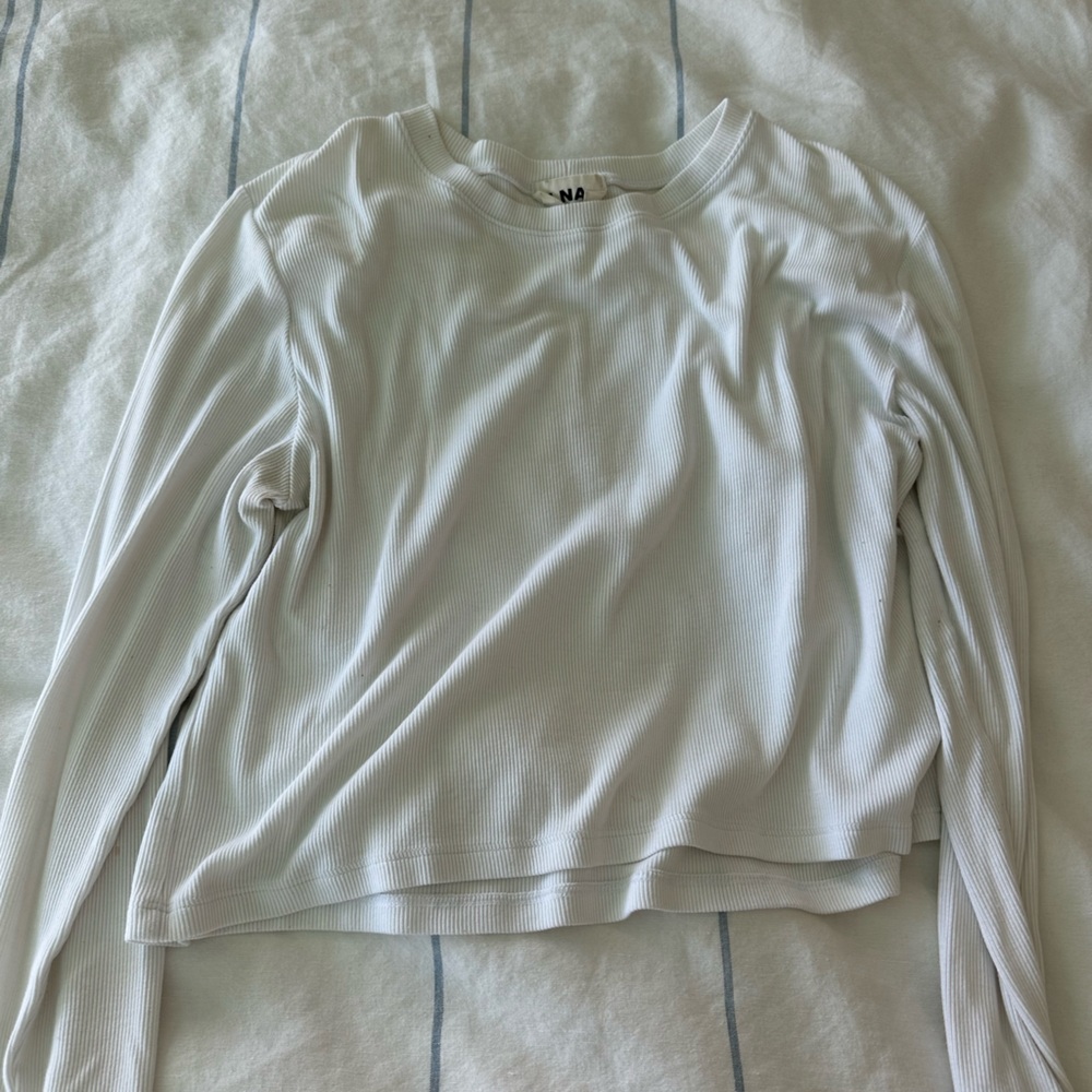 White ribbed long sleeve